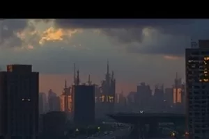 《晚班地铁口》末班地铁出口封面,夜灯与长台阶